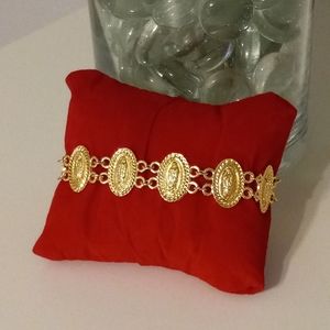 Virgin Mary Multiround Bracelet Gold LayeredFilled,virgen De Guadalupe...